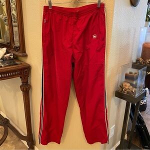 Vintage ABERCROMBIE & FITCH Red Lined Nylon Track Pants Size Large